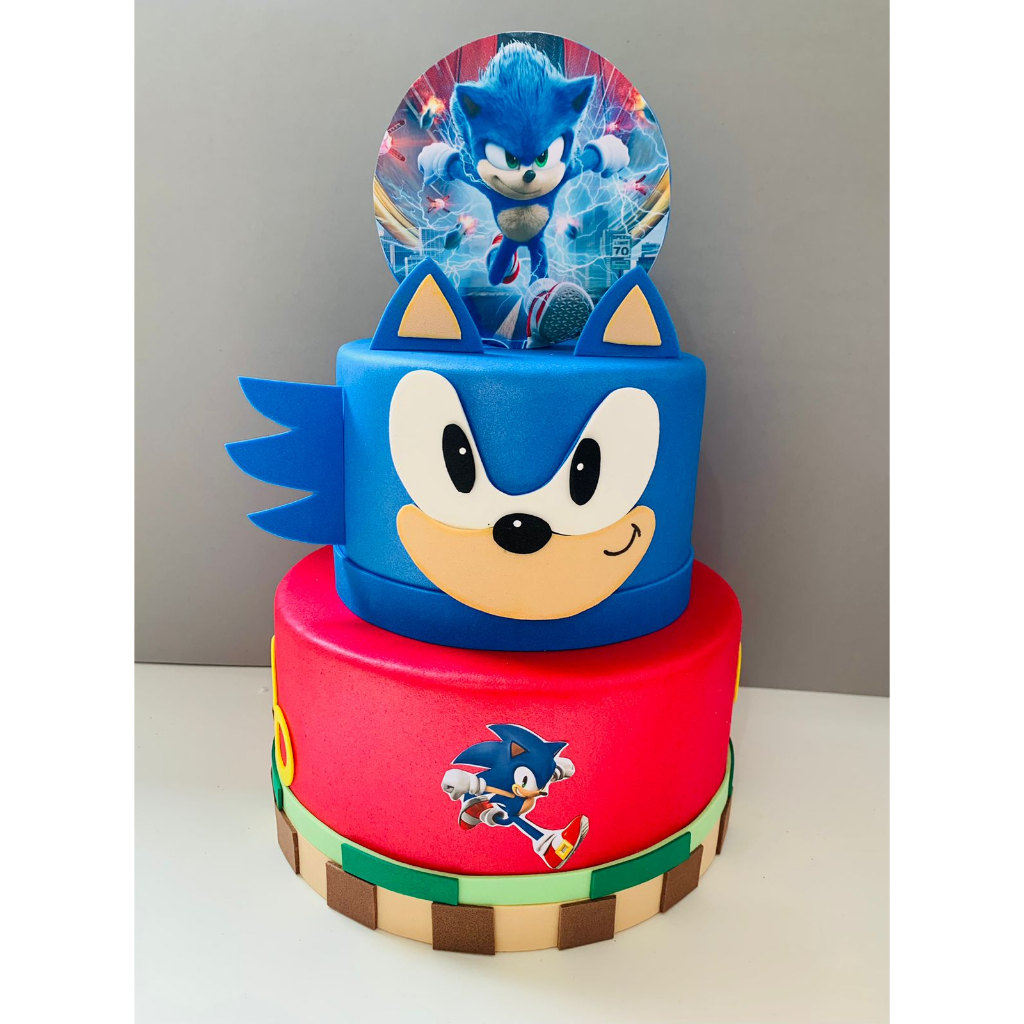 Shadow Sonic the hedgehog topo de bolo para imprimir artigos de