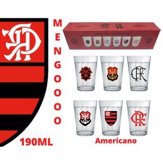 Jogo Flamengo de 6 Copos Americanos Escudos 190 ml - flamengo