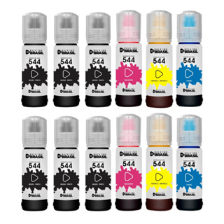 Kit 12 Tintas Compatível Epson L3110 L3150 L3210 L3250 T544 BK C Y M
