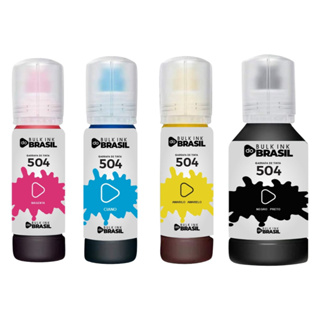 Kit 4 Refil Tinta T504 Compatível Epson BK C Y M L4150 L4160 L6161 L6191 L6171
