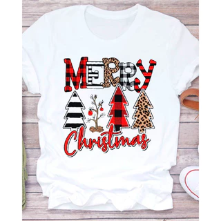Camiseta Feminina Merry Christmas Árvores De Natal