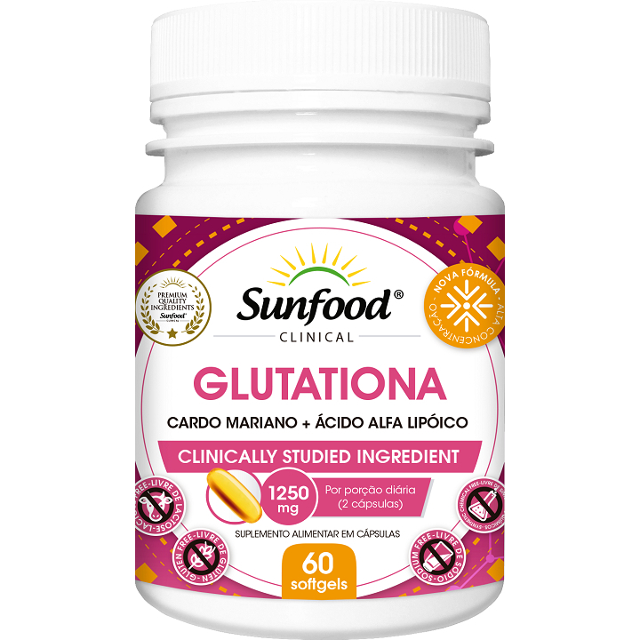 Glutationa 1250mg 60 Softgels Sunfood | Shopee Brasil