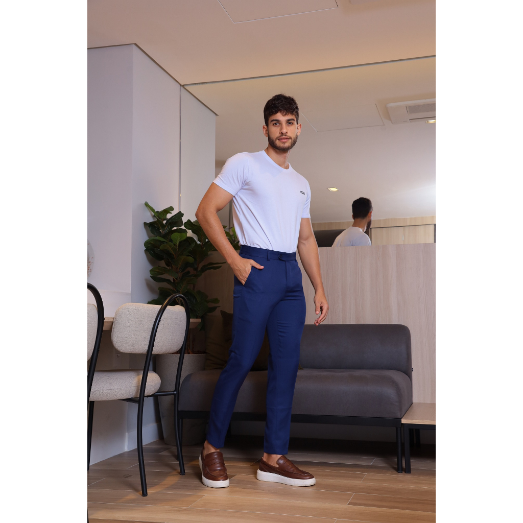 Calça Social Alfaiataria Masculina Elastano Shopee Brasil