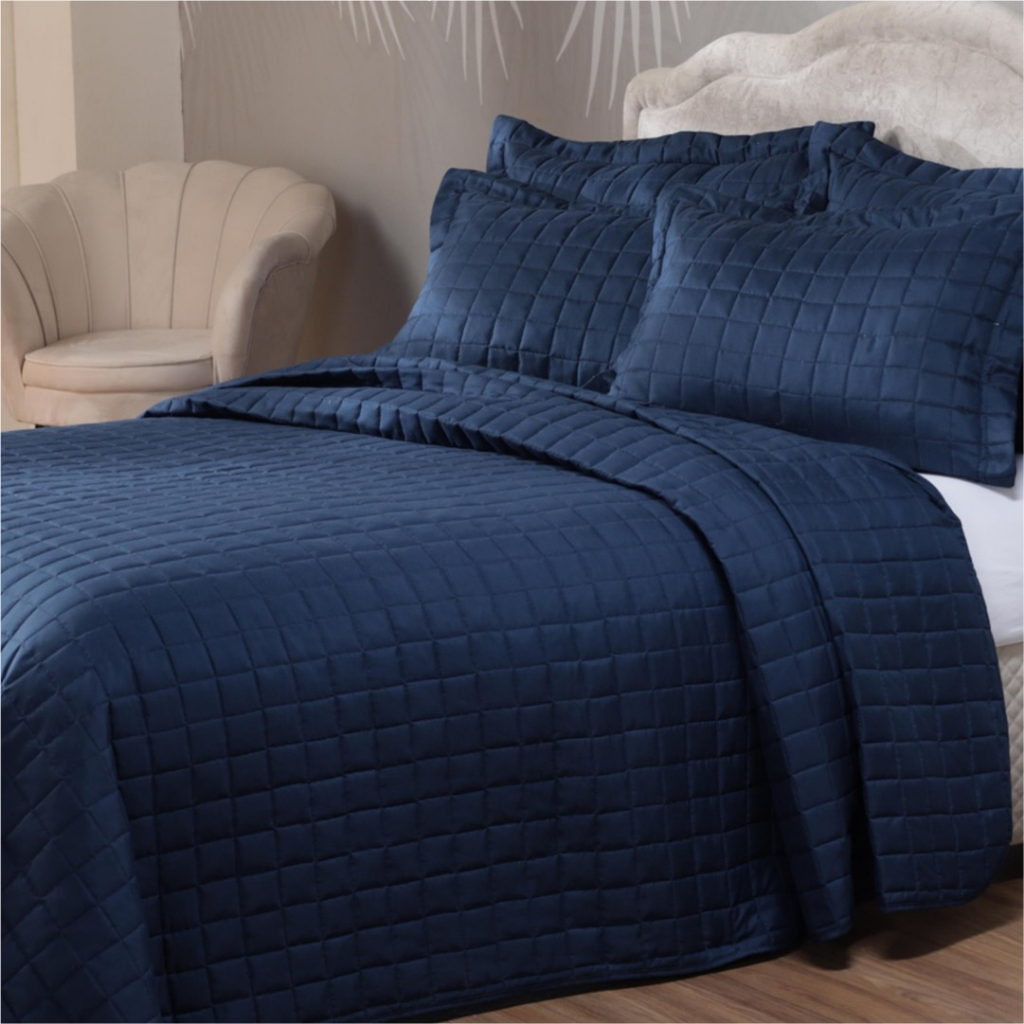 Cobre Leito Toque Aveludado king com Porta Travesseiro Matelassê MicroPercal 200 fios Premium