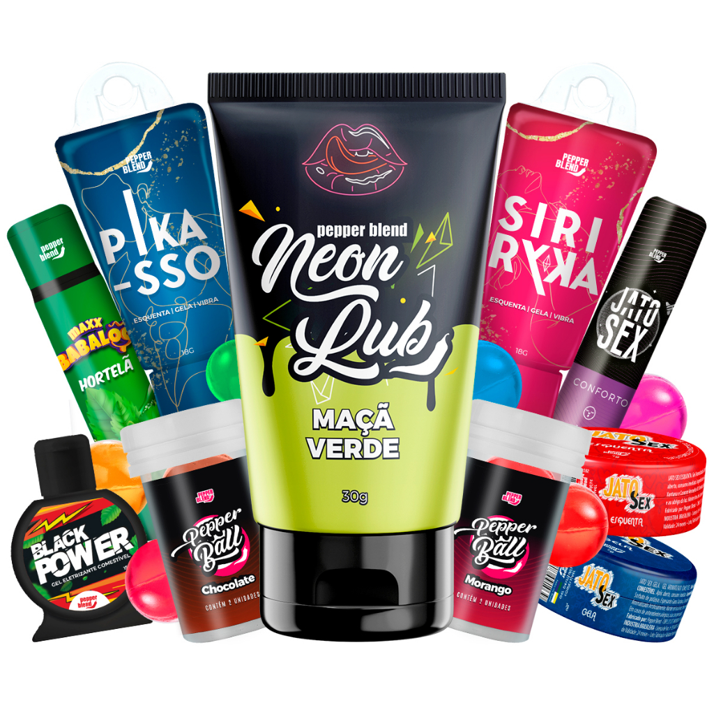 Kit 10 Produtos Sex Shop Eróticos Adultos com Lubrificantes Comestíveis Excitantes Masculino e Feminino Prazer Pessoal