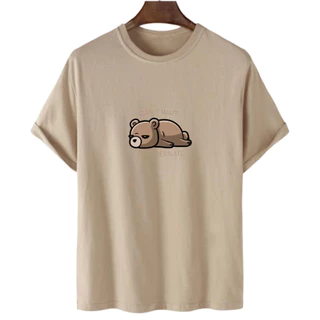 Camiseta Básica Camisa Masculina Slim T-SHIRT Algodão Oversized Urso Hibernando Varias Cores Promoção