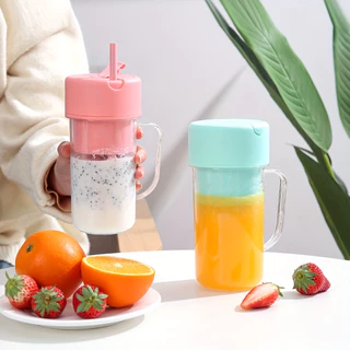 Copo Caneca Liquidificador Mini Juicer 420ML 6 laminas com tampa e canudo Recarregável Portátil em Oferta na Shopee
