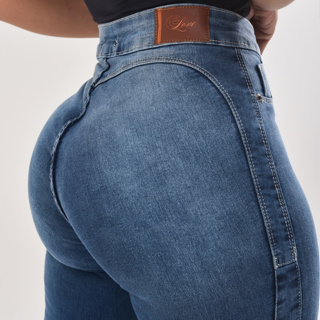 Calça jeans feminina cintura alta empina bum bum - R$ 159.99, cor