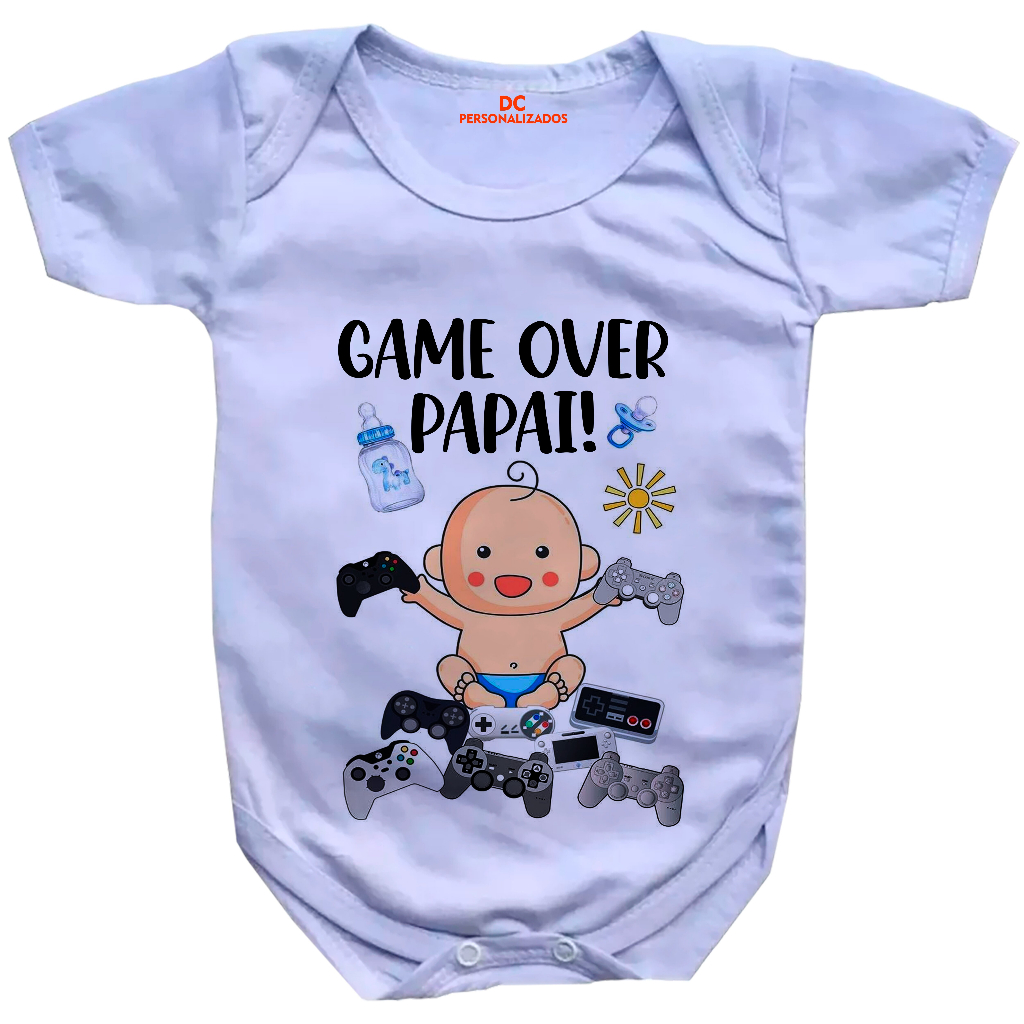 Body Bebê Personalizado Game Over Papai GB0102 | Shopee Brasil