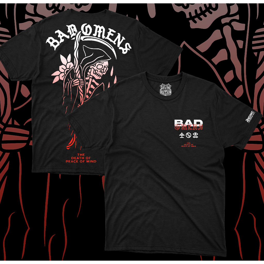 Camiseta bad omens the death of peace of mind shopee brasil