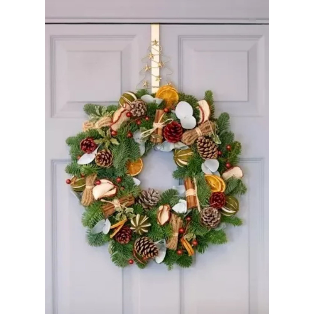 Gancho Enfeite Para Porta Suporte Para Guirlanda Liso Dourado 38cm - Cromus Natal