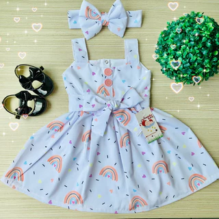 Vestido Infantil Arco Iris Lili Menina Bebe