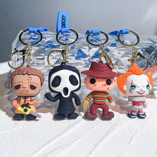 Chaveiro Horror Series Movie Keychain, A Nightmare on Elm Street, Freddie Kruger Anime Joker Doll Chaveiro, Saco Pendent, Chaveiro para amigos