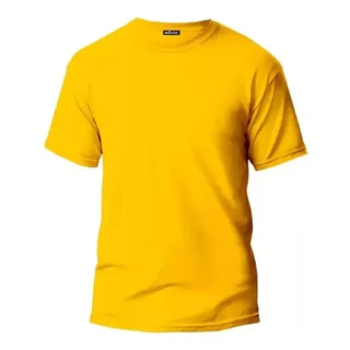 T-Shirt Em Liquidação Amarela Em Tecido De Algodão Macio