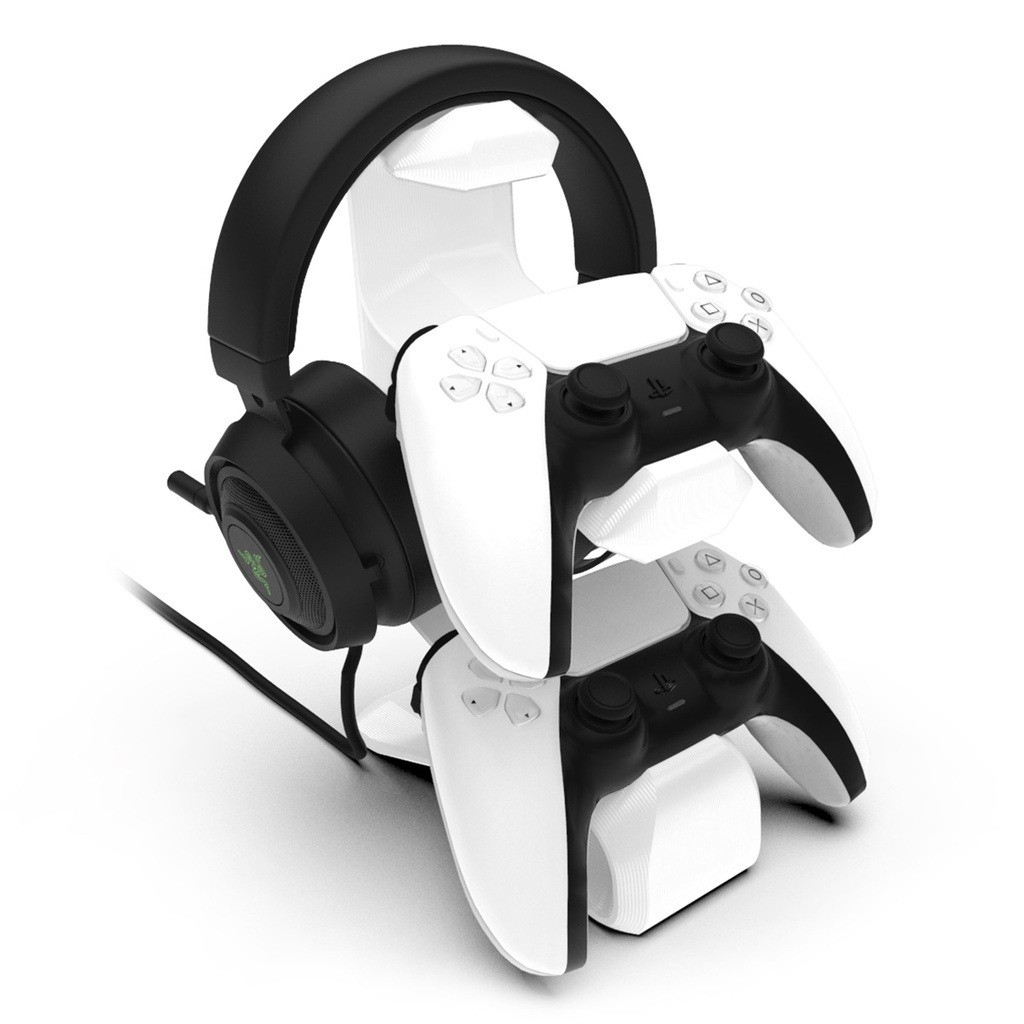 Suporte 2 Controles Headset Headphone Mesa Playstation 5 Ps5