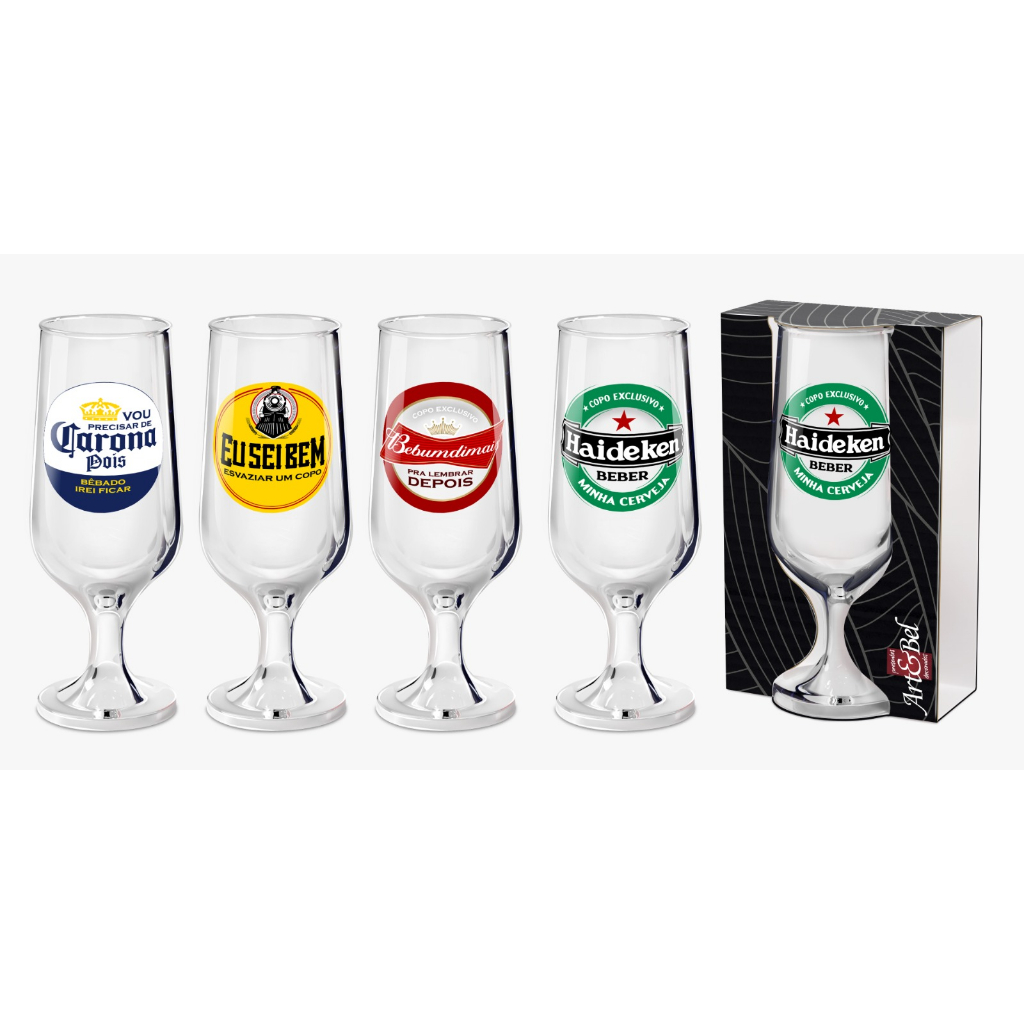 Jogo Copos para Cerveja Pilsner em Cristal Ecológico 300 ml 6 Peças Bohemia  - Casa Design