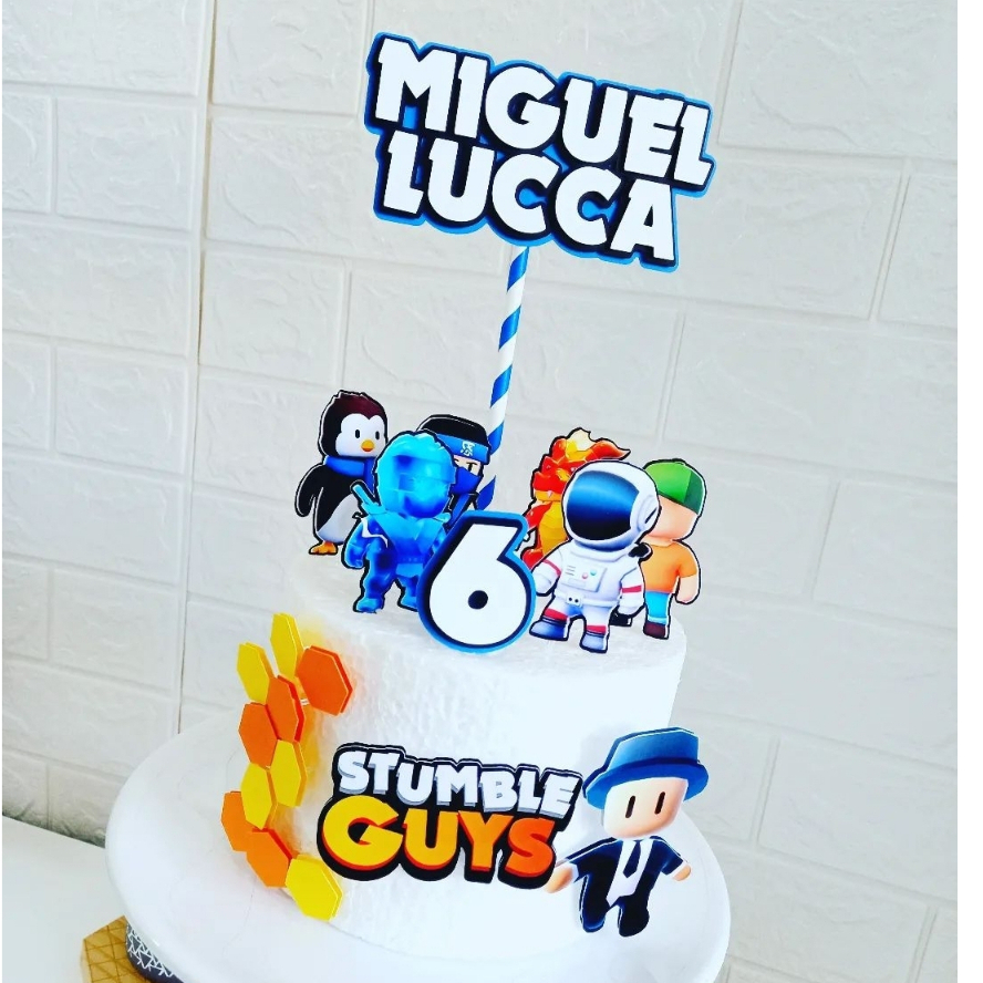 Jogo de fotos de bolo Stumble Guys Cake Topper Cakes