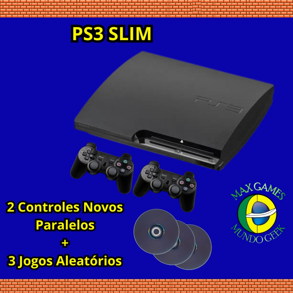 Ps3 Console Super Slim 2 Controles 50 Jogos Gta Minecraft Fifa Pes