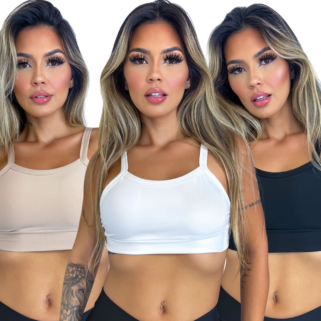 Conjunto academia blusa cropped top short suplex cintura alta