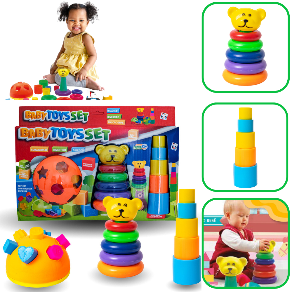 Brinquedo Educativo Montar E Empilhar Criança De 1 Á 3 Anos | Shopee Brasil