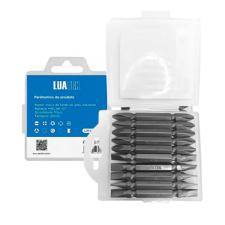 Kit Ponta de Parafusadeira com 10 Pcs Ponta Dupla Philips e Fenda