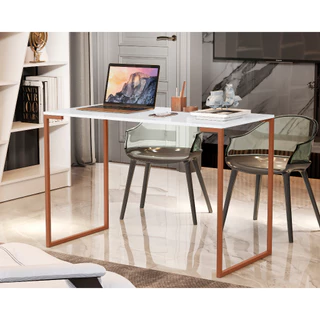 Escrivaninha Industrial 90cm Tampo MDP Pes Metal Bronze