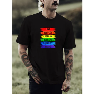 Camiseta Masculina Estampada Frases LGBT Respeito aos Gays Várias Cores 100% Algodão Premium