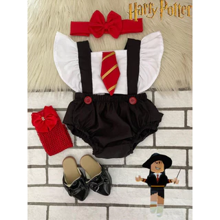 Romper Harry Potter jardineira temática para mesversario