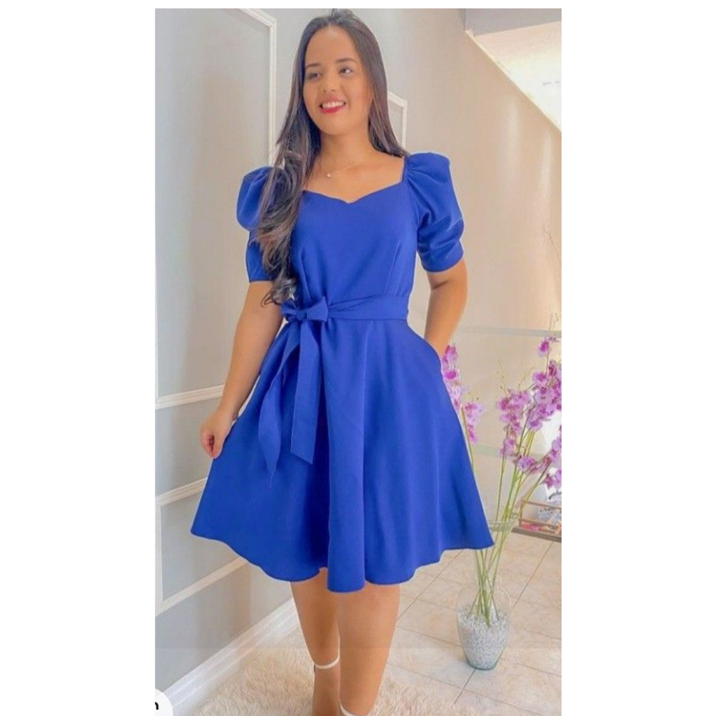 Vestido azul best sale royal moda evangelica