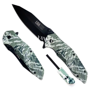D03 Canivete Camuflado Tático Com Pederneira De Magnésio Luatek