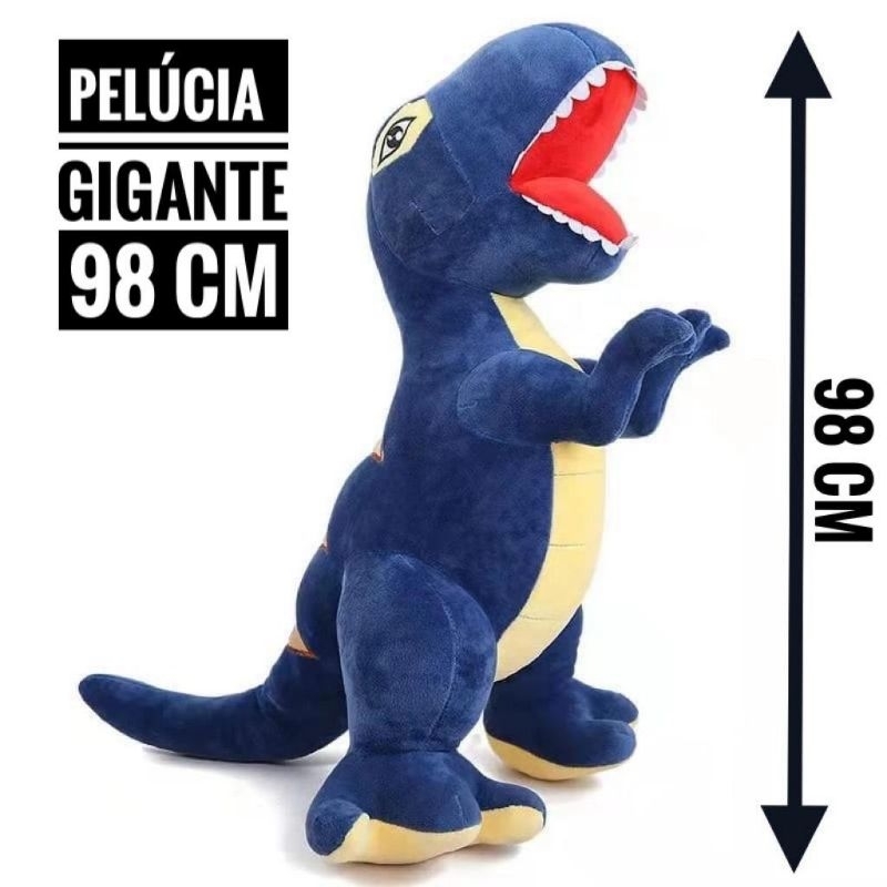 Pelúcia Dinossauro T-REX / GIGANTE / 98 Cm / Azul Escuro / Dino