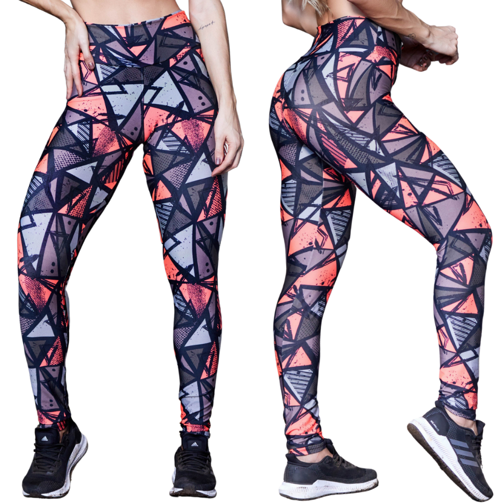 Calça Legging Feminina Estampada Cintura Alta