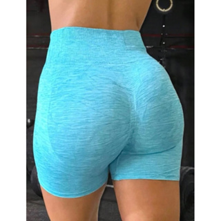 Short empina bumbum sem costura, academia fitness, cintura alta