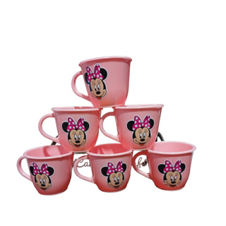 Jogo 6 Xicaras De Porcelana Para Café Chá 170ml Caixa Em Mdf Decorada  Várias Cores cor:Rosa