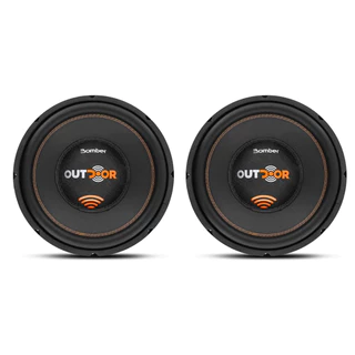 Par Alto Falante Subwoofer Bomber Outdoor 12 Pol 300W Rms 4 Ohms