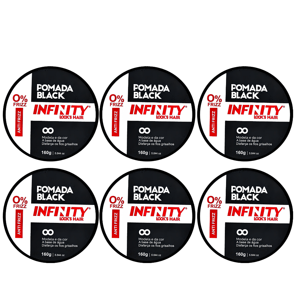 Pomada Modeladora Efeito Black 160g INFINITY LOOK'S HAIR 6 Unidades ...