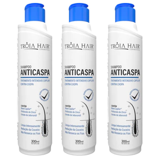 3 Shampoos Anticaspa Tróia Hair Limpeza Profunda 3x300ml