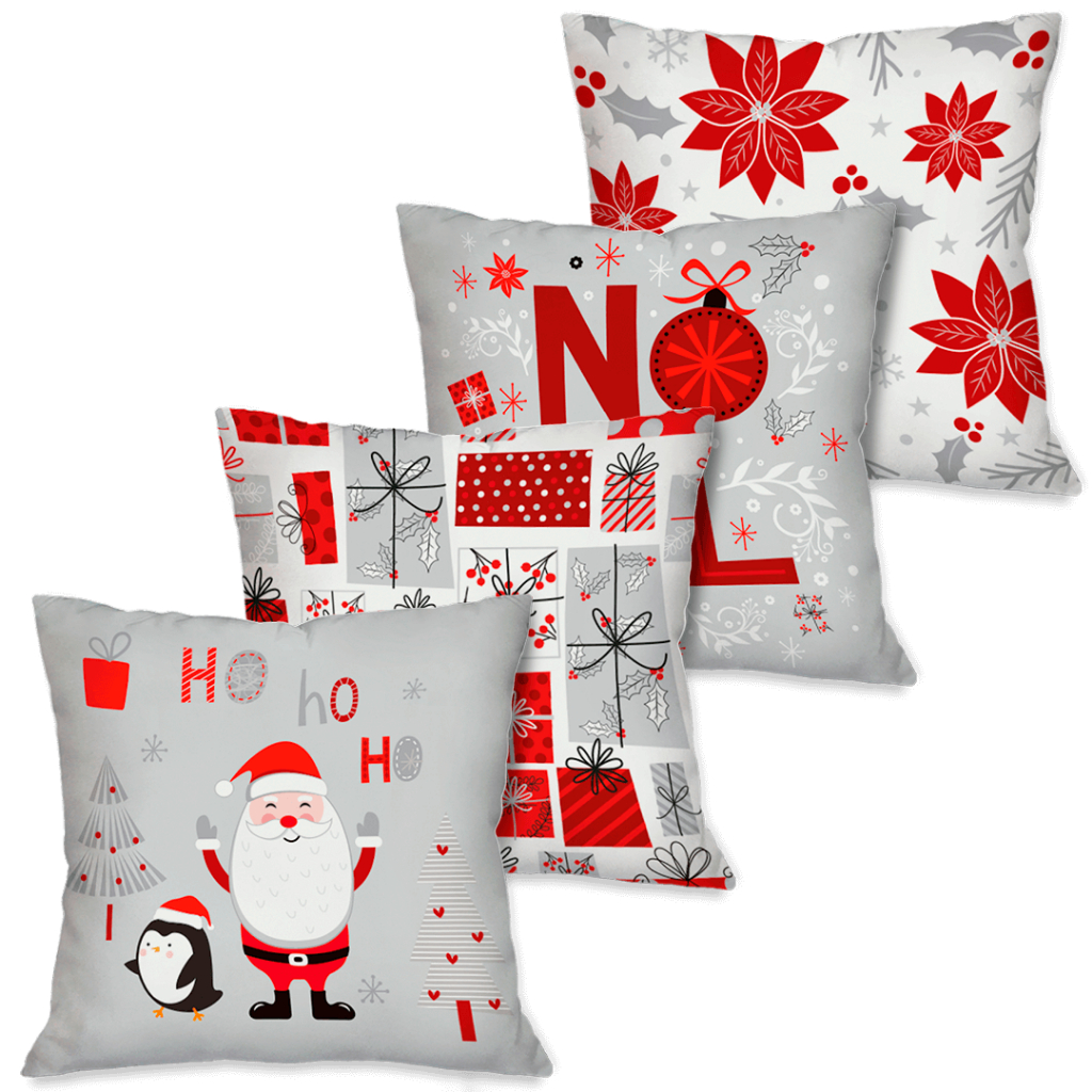 Capa Para Almofada Natal Papai Noel Ho Ho Ho 45x45cm - DadePresente