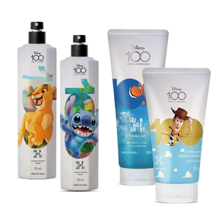 Combo Quasar Next Disney100 (o Boticário): Kit Duo Colônia Infantil 2x50ml + Shower Gel 200g + Creme para Estilizar Cabelos 120g