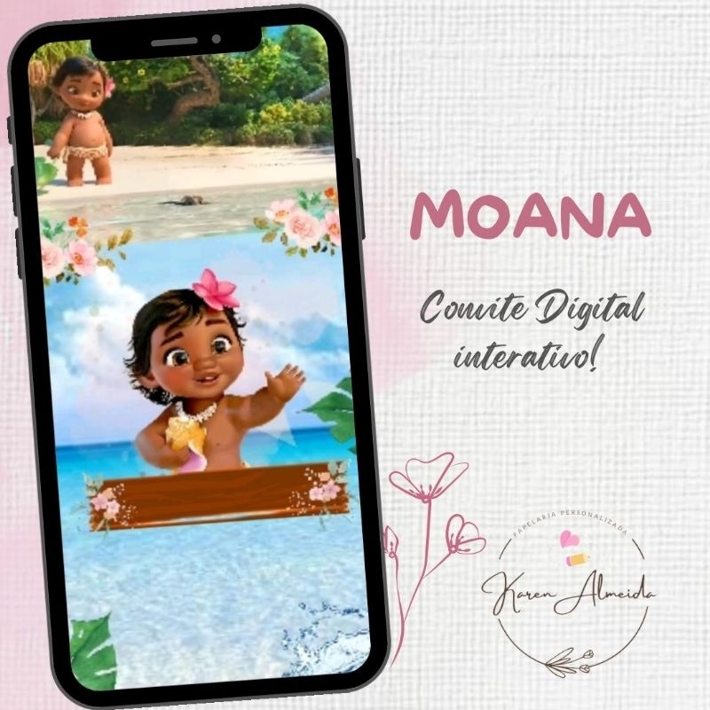 Convite Moana Interativo