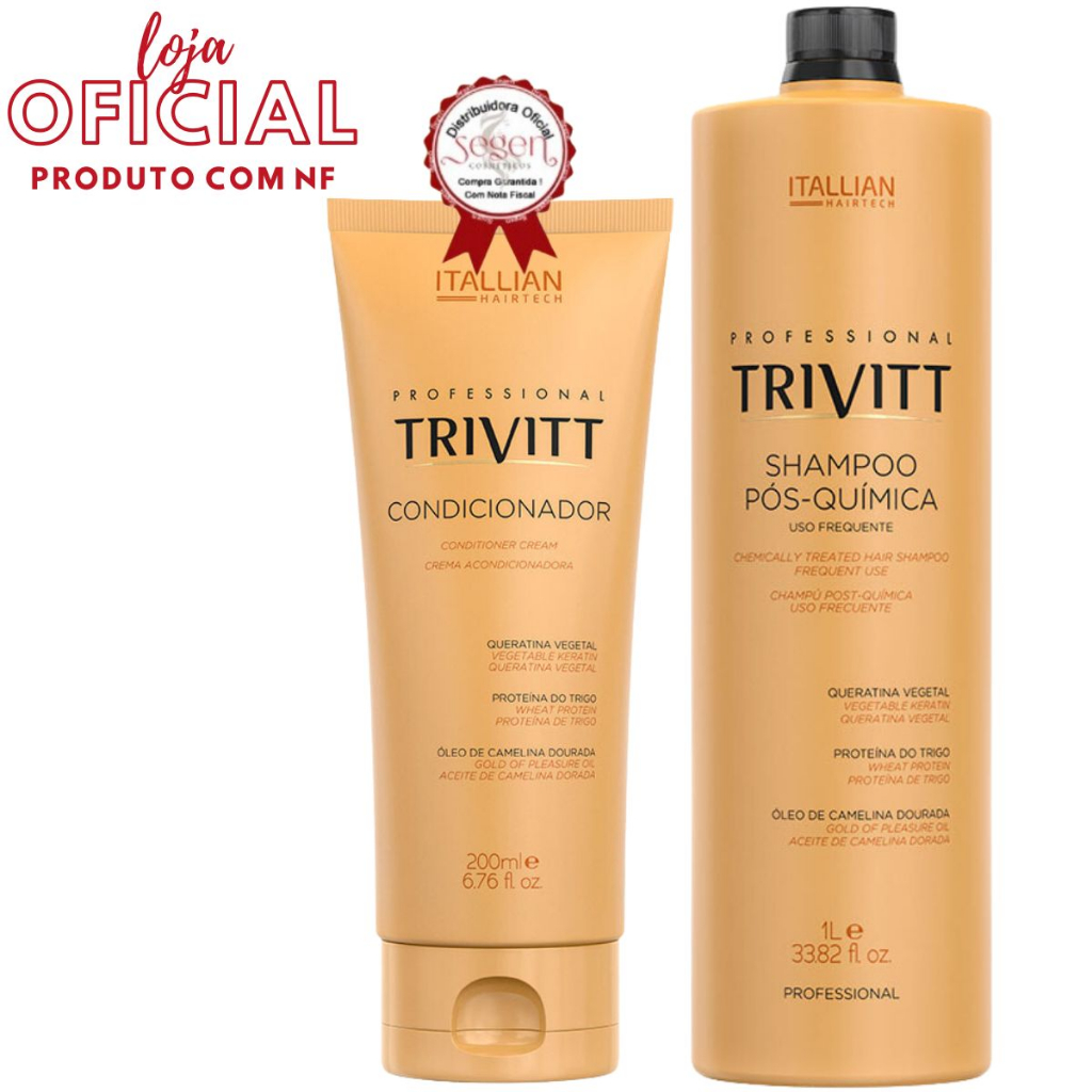 Kit Profissional Trivitt Shampoo 1 Litro e Condicionador 200ml | Shopee ...