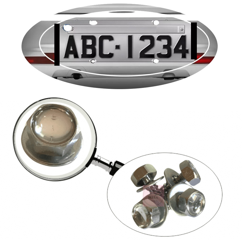 Kit De Parafusos Soberbo Da Placa Em Aço Cromada Universal