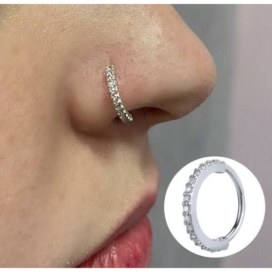 Ouro 18k Piercing Tragus Cartilagem Argola Fecho Trava Clip Click Mini