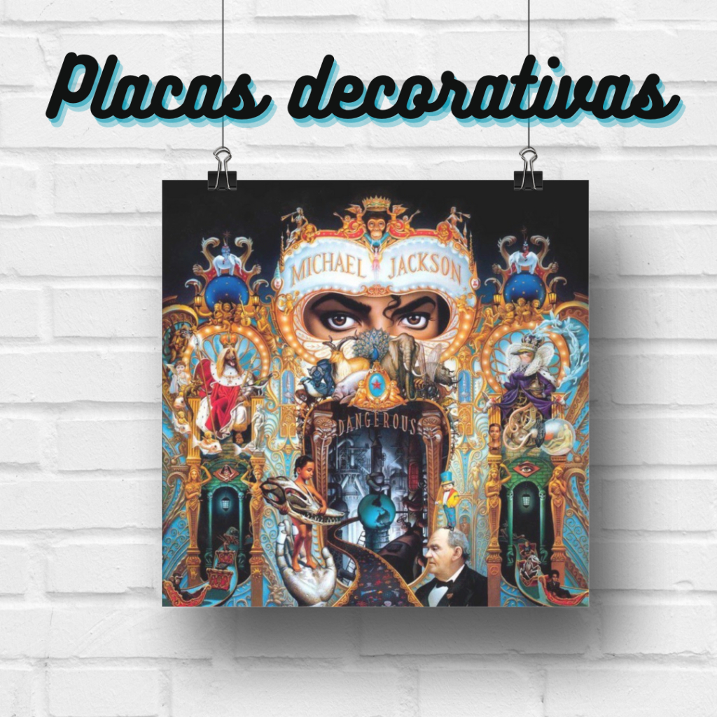 Placa decorativa capa de álbuns musicais - discos - plaquinha - quadrinho - quadro - decoração - decoracao