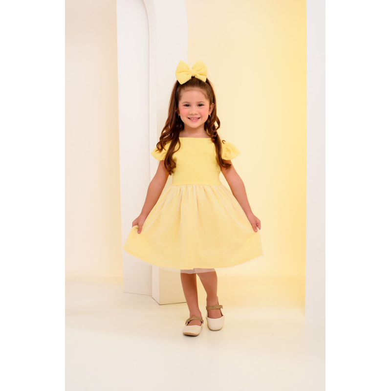 Vestido best sale menina amarelo