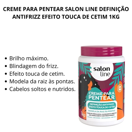Creme De Pentear Definição Antifrizz Efeito Touca De Cetim Salon Line ...
