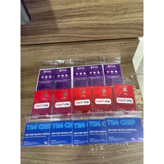 kit 15 unidades variados 5 tim 5 claro e 5 vivo sem crédito triplo corte ddd livre revenda chips pré pago