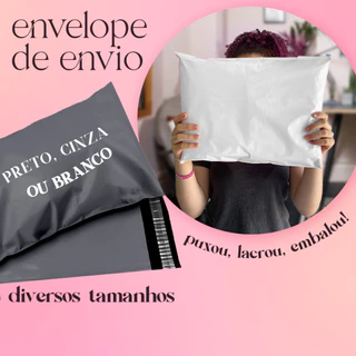 Kit 100 Saco Embalagem para Envio Correios Sedex 19x25 24x28 26x36 32x40 40x50 - Com Lacre inviolável Hot Melt Pequeno Médio e Grande