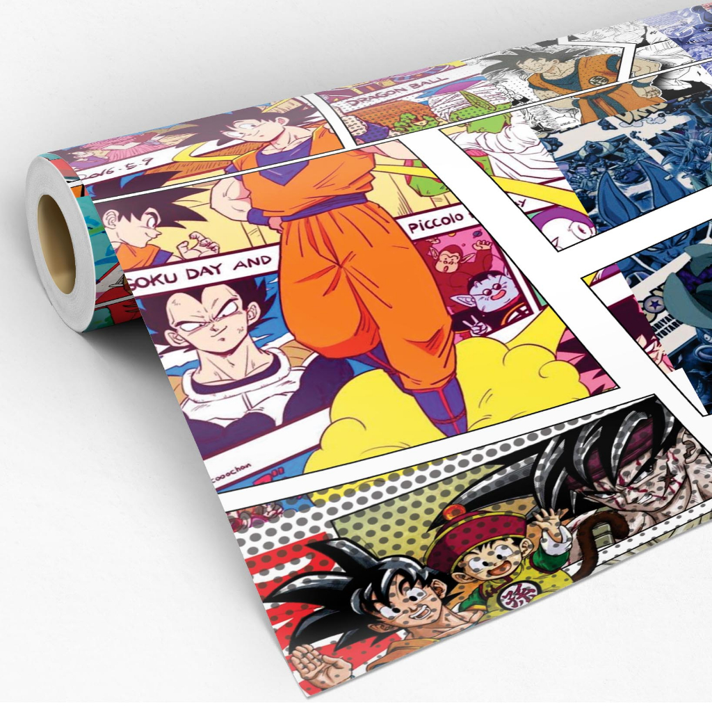 Papel de Parede Adesivo Dragon Ball Super Z Clássico Colorido DBZ Japão Animes Geek Adesivo Lavável - Pro Decor