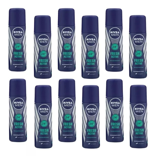Kit com 12 DESODORANTE NIVEA SPRAY FRESH ACTIVE 90ML